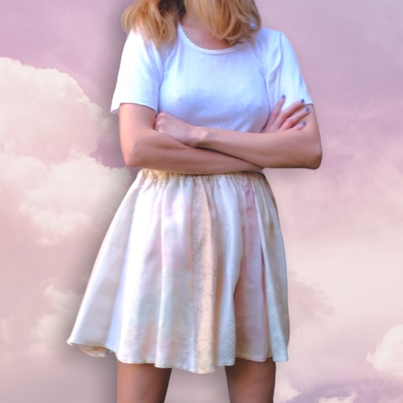 Custom Made Kimono Print Flared Pleated Mini Skirt - Picture 3 of 12